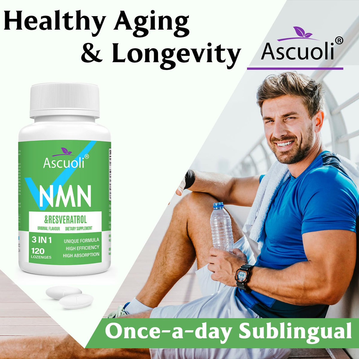 Ascuoli NMN Resveratrol Supplement 950mg lifestyle scene