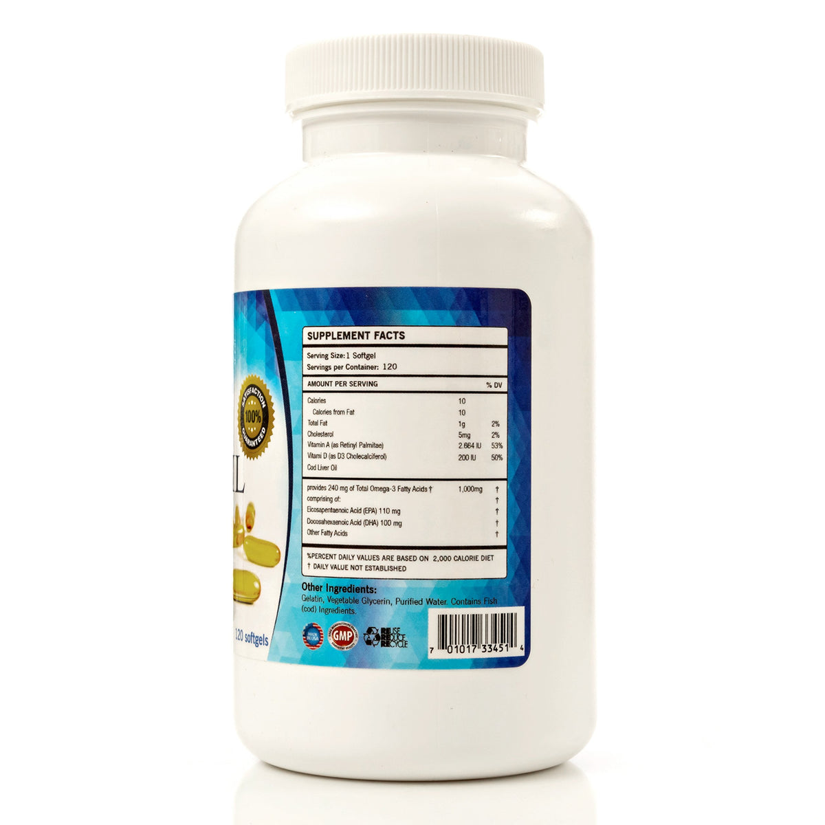 Athelas Neutraceuticals Cod Liver Oil Capsules bottle with label