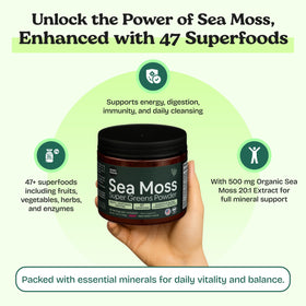 Atlantic Naturals Sea Moss Powder mixed in a smoothie