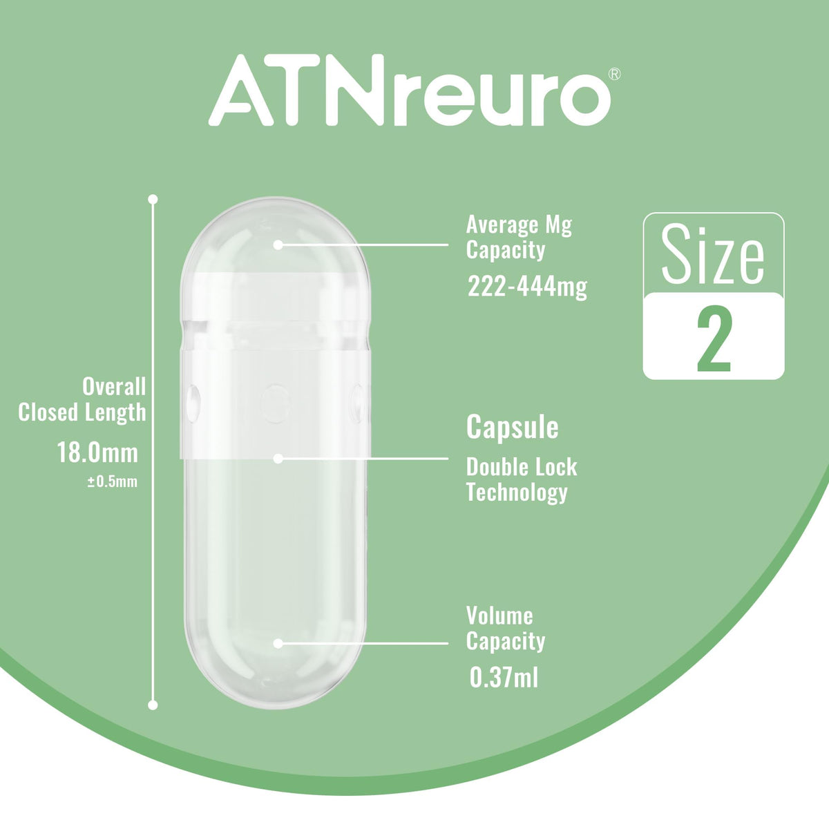ATNreuro empty vegan capsules in a travel bag