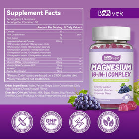 Babivek Magnesium Gummies bottle side view
