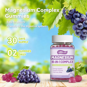 Babivek Magnesium Gummies with assorted fruits for a healthy lifestyle