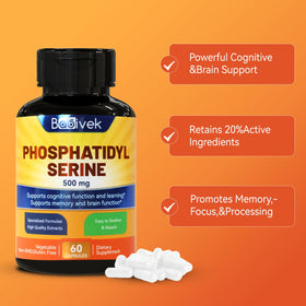 Babivek Phosphatidylserine 500mg supplement bottle side view