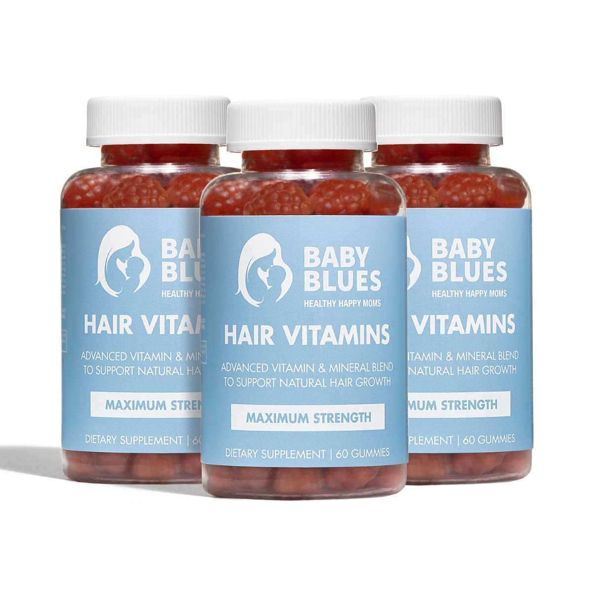 Baby Blues Postpartum Hair Loss Vitamins Gummies front view