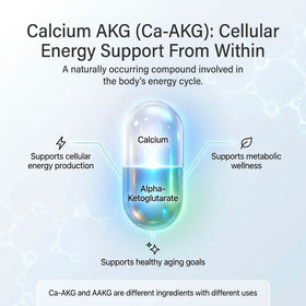 Back label of PLANT.O NUTRITION Calcium AKG Monohydrate