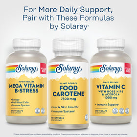 Back of SOLARAY Food Carotene 25000IU softgel bottle