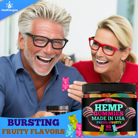 Back view of Healthergize Hemp Gummies packaging