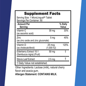 Back view of quality Source Zinc Plus supplement packaging