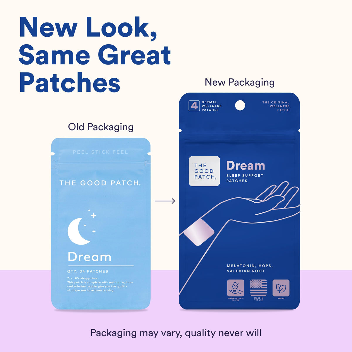 Back view of The Good Patch Dream Sleep Patch packaging