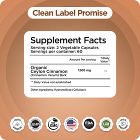 Balancebreens Organic Ceylon Cinnamon 1200mg supplement packaging