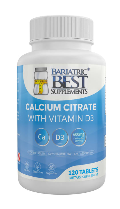 Bariatric Best Calcium Citrate 600mg front view of the bottle