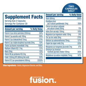 Bariatric Fusion multivitamin ingredients list