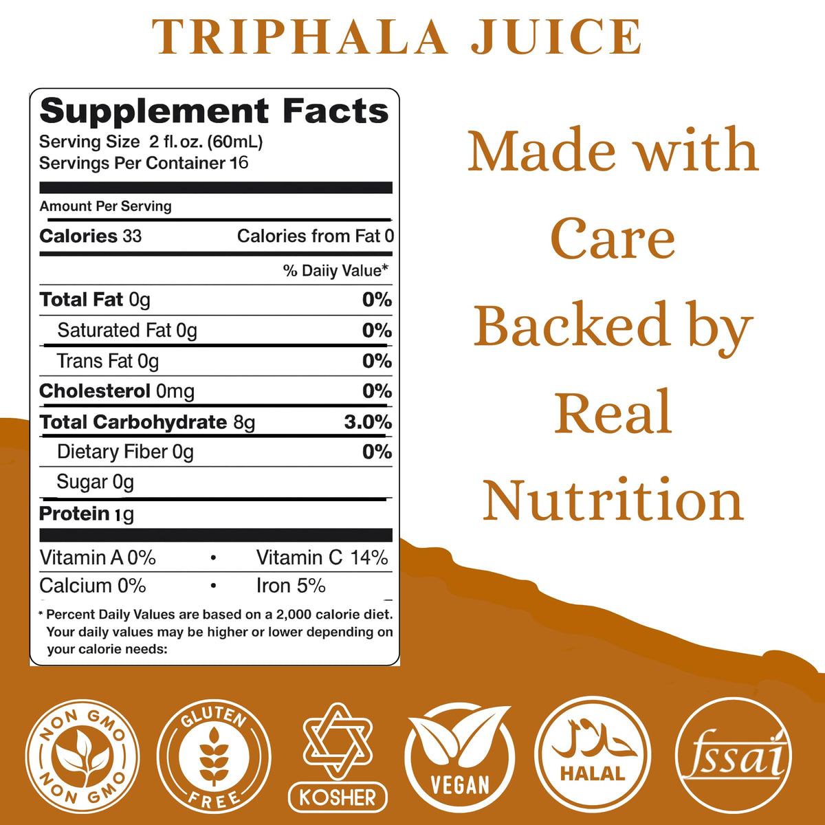 BASIC AYURVEDA Triphala Juice bottle side view