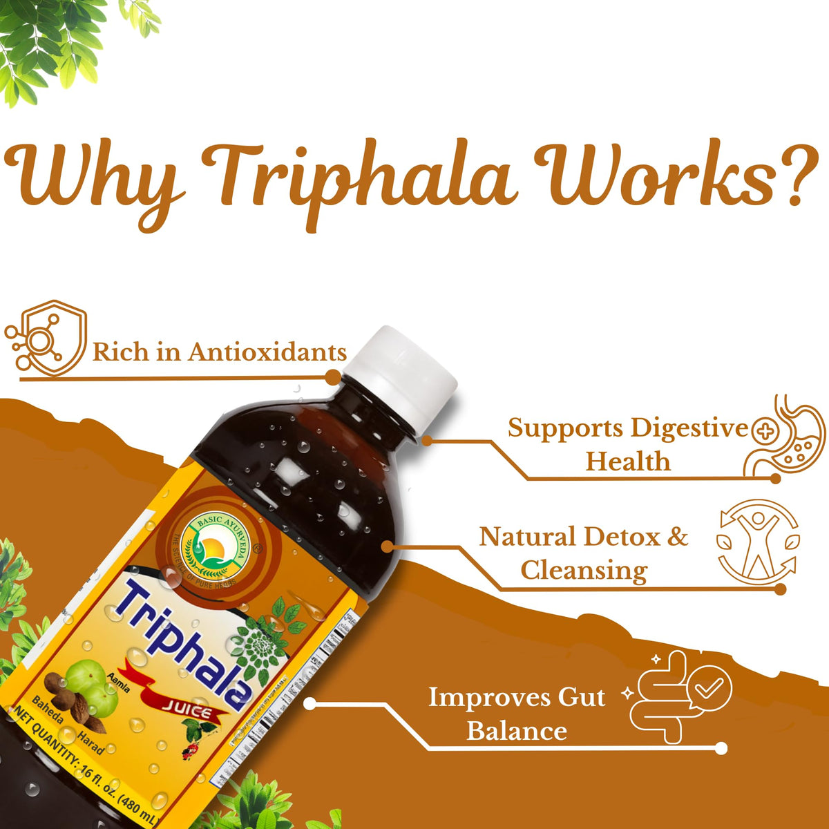 BASIC AYURVEDA Triphala Juice packaging details