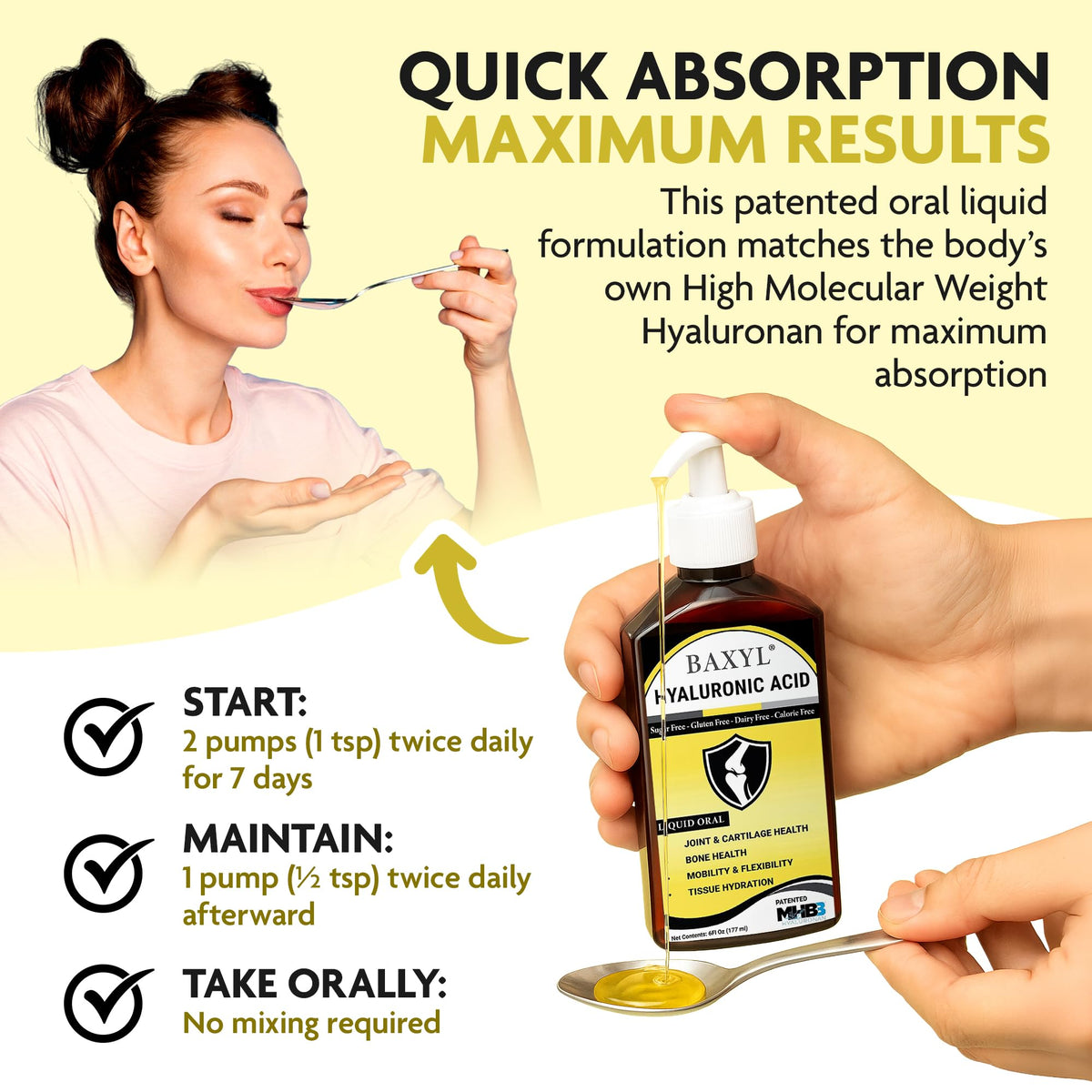 BAXYL Liquid Hyaluronic Acid Supplement lifestyle scene