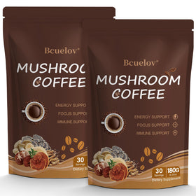 Bcuelov Mushroom Coffee powder front view packaging