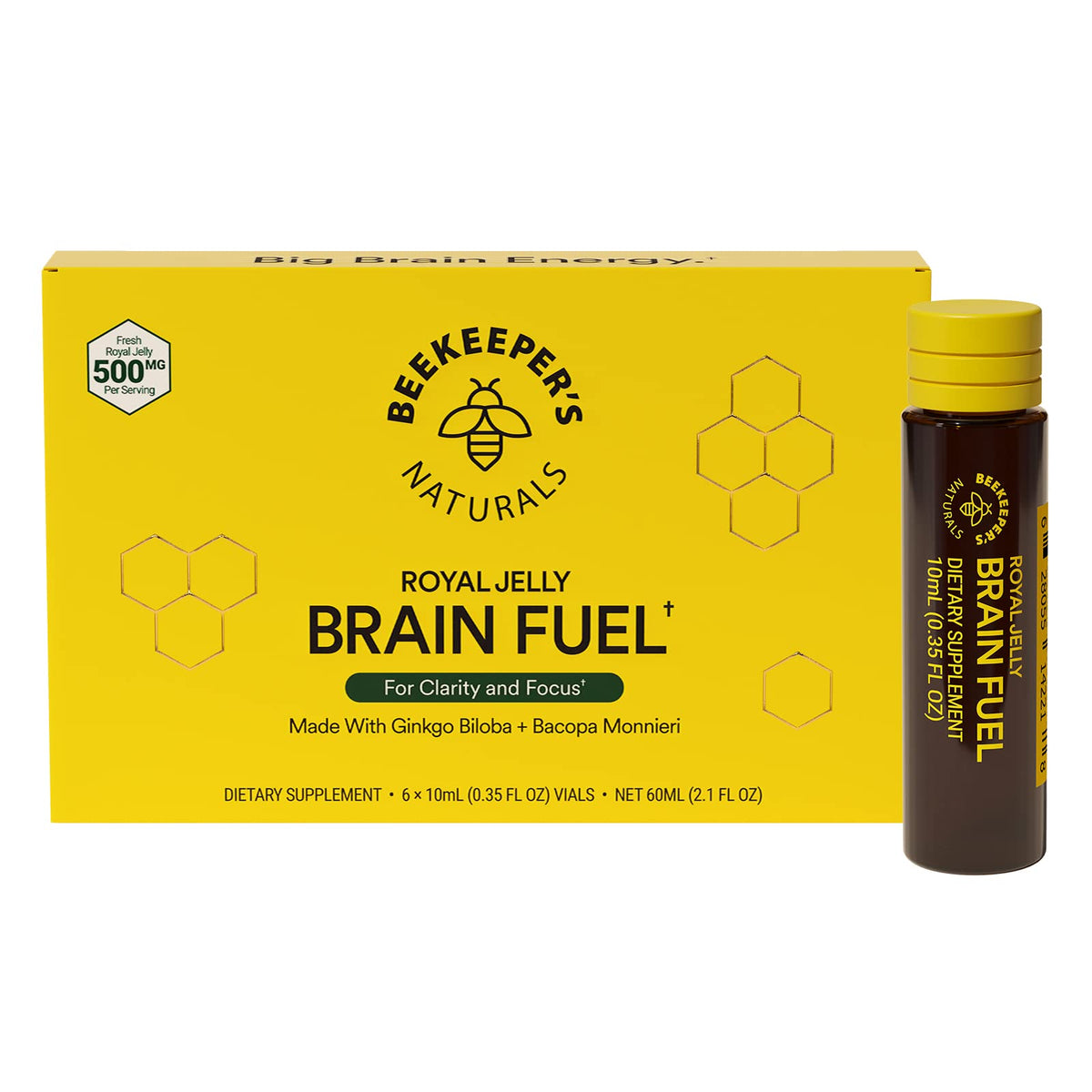 Beekeeper's Naturals Royal Jelly Brain Fuel 6ct packaging front view