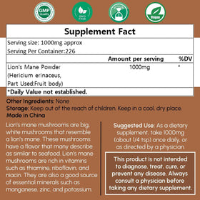 Beleon Goods For Life Lion's Mane Powder nutritional information