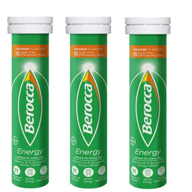 Berocca Orange Effervescent Tablets 45-Count with fresh oranges