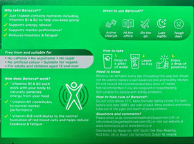 Berocca Orange Effervescent Tablets showing nutritional information
