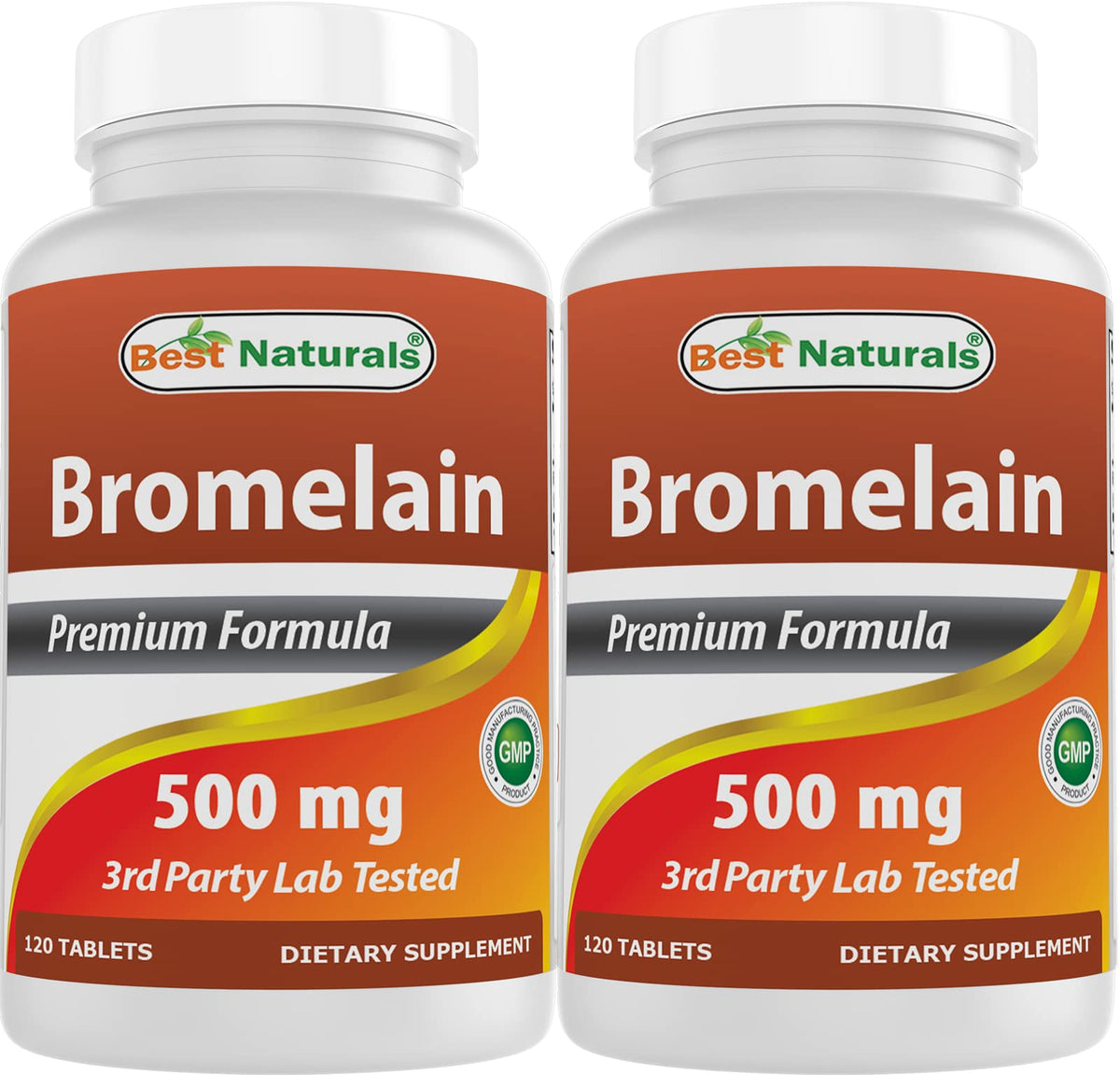 Best Naturals Bromelain 500mg 120 Tablets front view