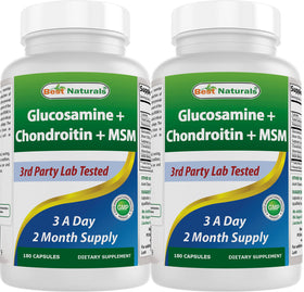 Best Naturals Glucosamine Chondroitin MSM 180 capsules front view