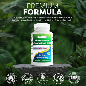 Best Naturals Glucosamine Chondroitin MSM bottle with capsules