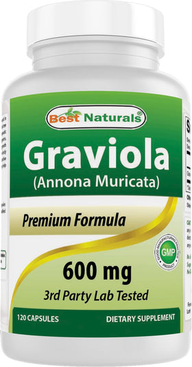 Best Naturals Graviola Capsules 600 mg front view