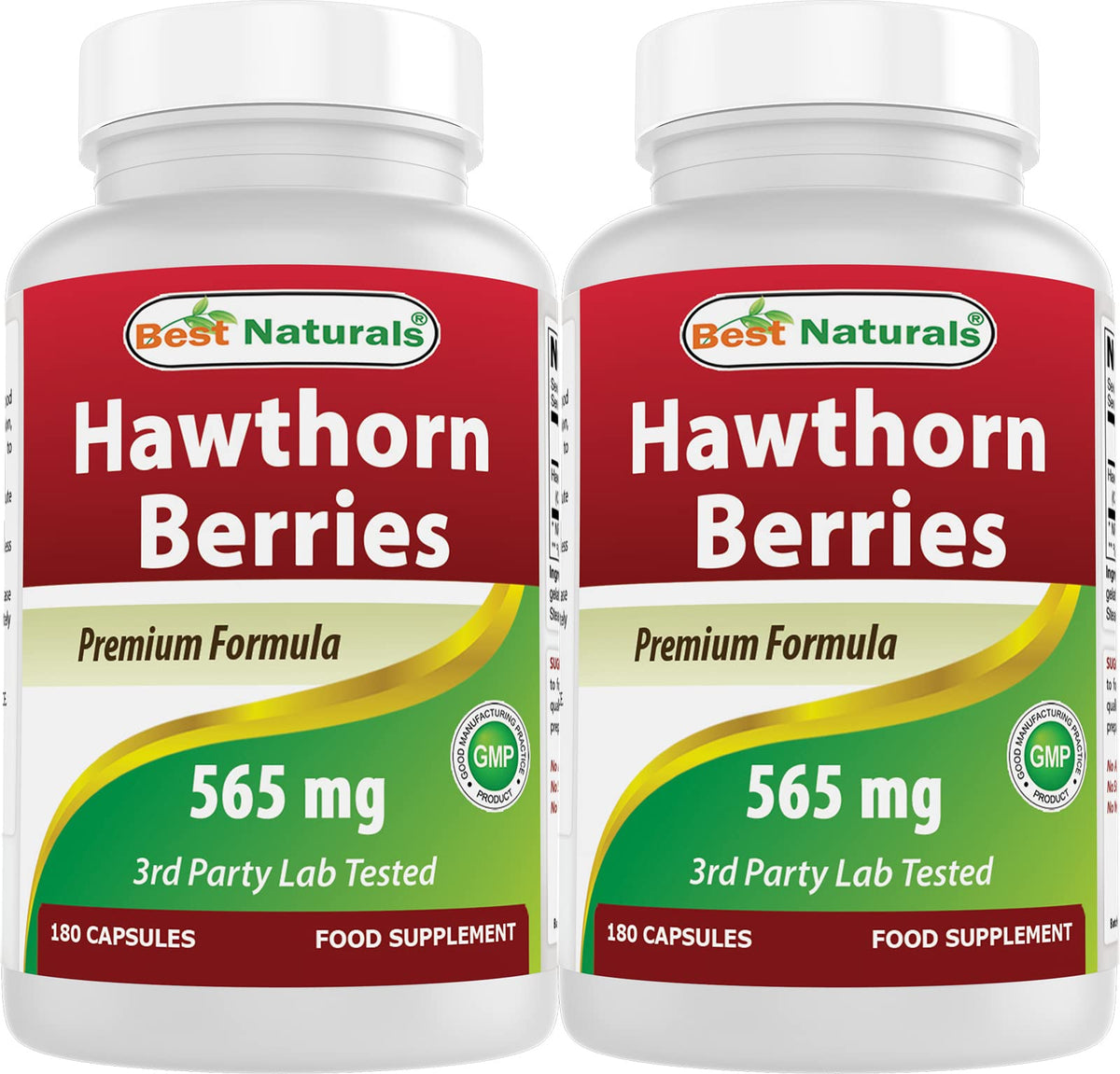 Best Naturals Hawthorn Berry 565 mg 180 Capsules front view