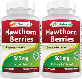Best Naturals Hawthorn Berry 565 mg 180 Capsules front view