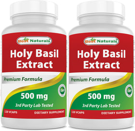 Best Naturals Holy Basil Extract 500 mg front view of packaging
