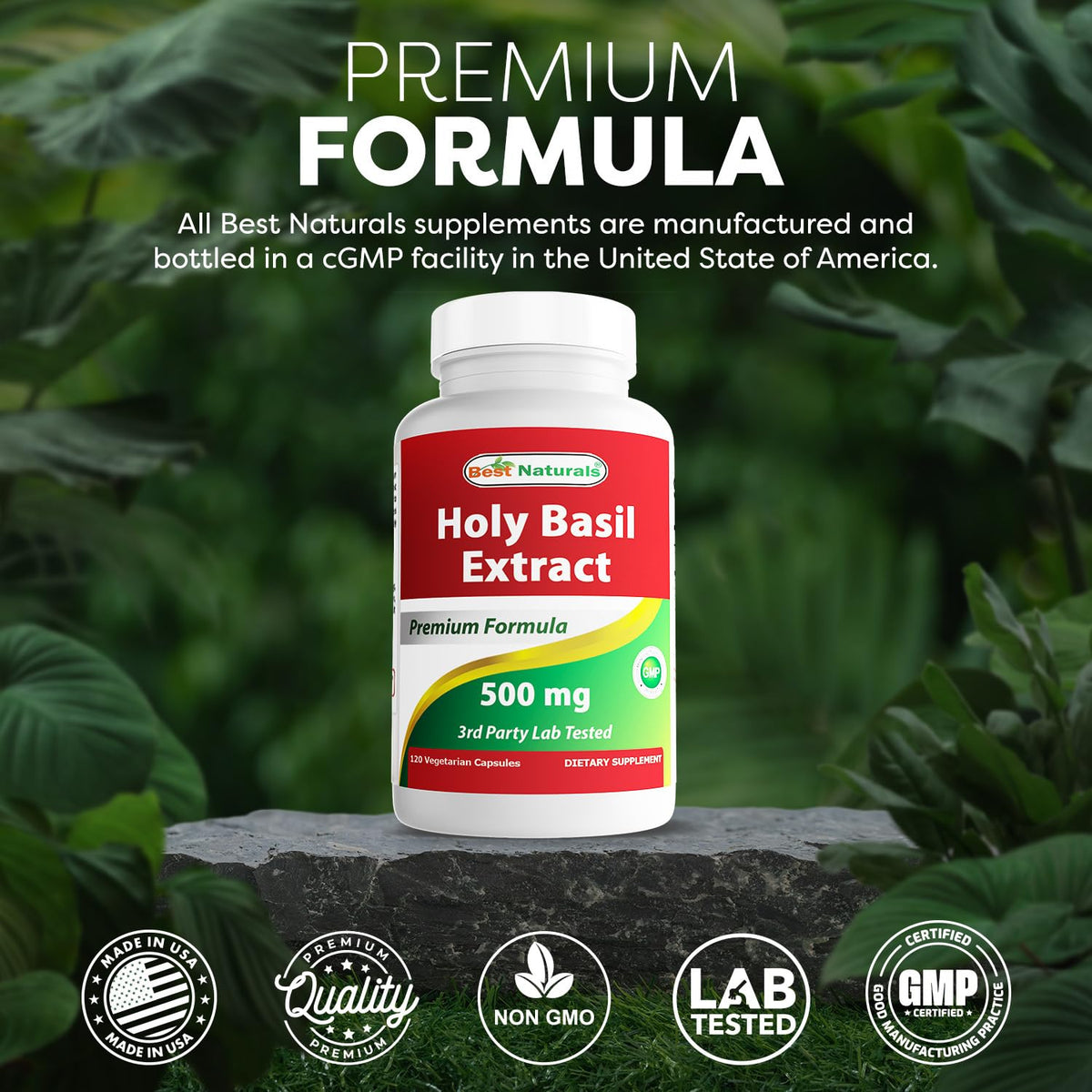 Best Naturals Holy Basil Extract 500 mg ingredients list