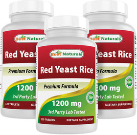 Best Naturals Red Yeast Rice 1200 mg 120 Tablets front view