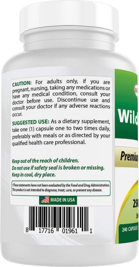 Best Naturals Wild Lettuce Extract 250 mg capsules in a hand