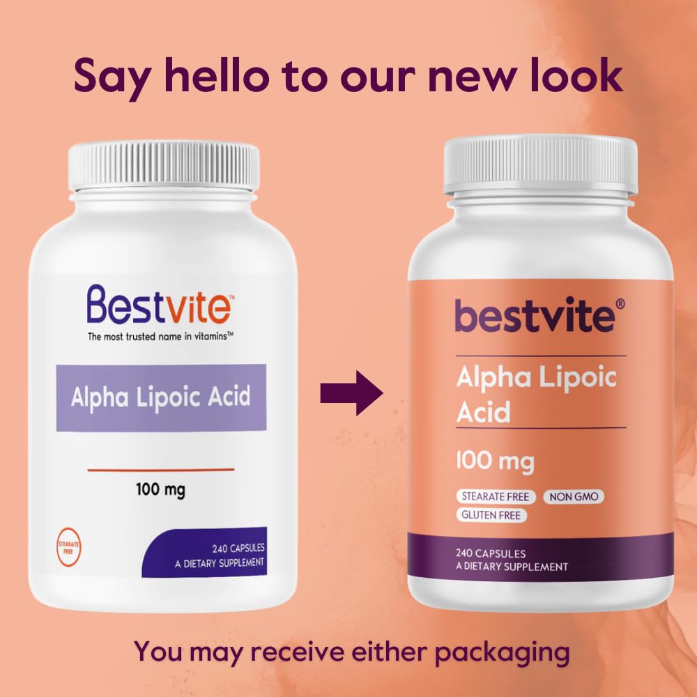 BESTVITE Alpha Lipoic Acid 100mg 240 capsules packaging
