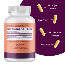 BESTVITE Alpha Lipoic Acid 100mg bottle with label