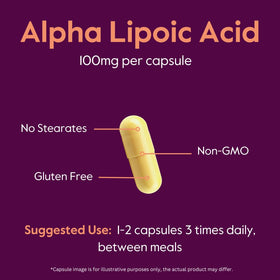 BESTVITE Alpha Lipoic Acid 100mg capsules close-up