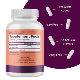 BESTVITE L-Glutathione 250mg vegan capsules close-up
