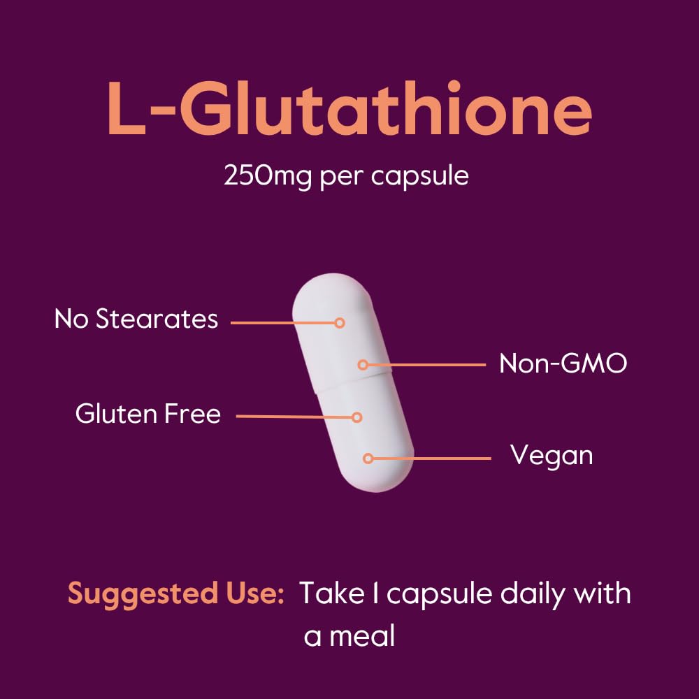 BESTVITE L-Glutathione 250mg vegan supplement back view