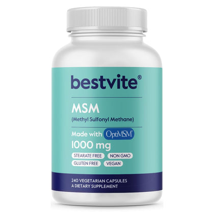 BESTVITE MSM 1000mg OptiMSM capsules front view