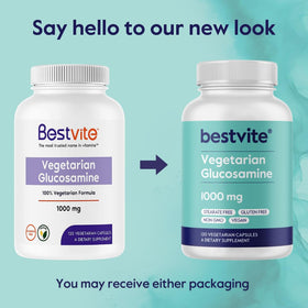 BESTVITE Vegetarian Glucosamine 1000mg 120 Veg Caps bottle with label
