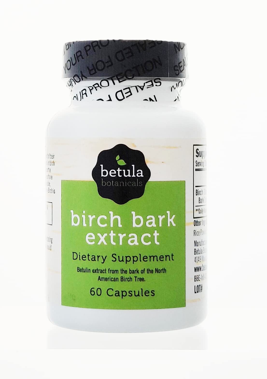 Betula Botanicals Birch Bark Betulin Extract capsules front view