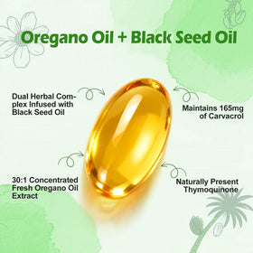BEWORD Oil of Oregano with Black Seed Oil bottle side view