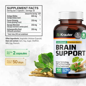 BIO KRAUTER 4-in-1 Brain Supplements capsules in a hand