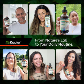 BIO KRAUTER Perimenopause & Menopause Supplements bottle with water and juice
