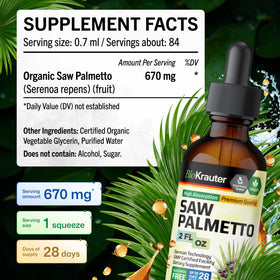 BIO KRAUTER Saw Palmetto Tincture with measuring spoon