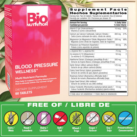 Bio Nutrition Blood Pressure Wellness Tabs bottle side view