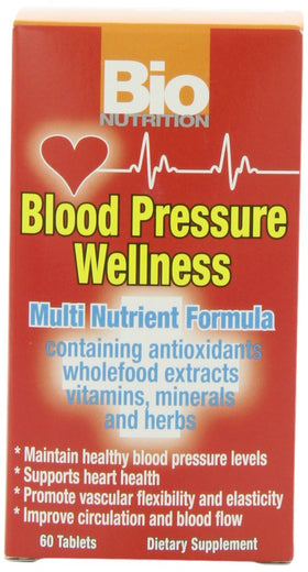 Bio Nutrition Blood Pressure Wellness Tabs bottle with serving suggestion