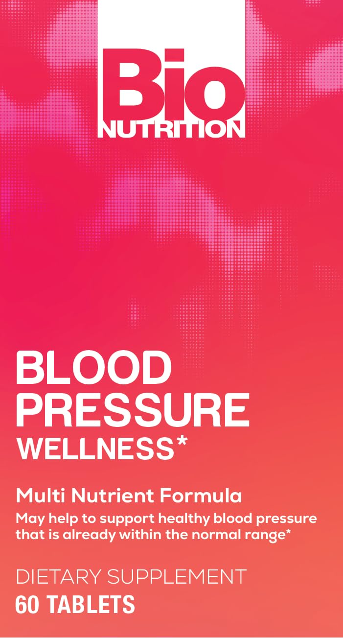 Bio Nutrition Blood Pressure Wellness Tabs on a wooden table