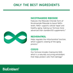 BioEmblem NAD+ 300mg capsules in bottle